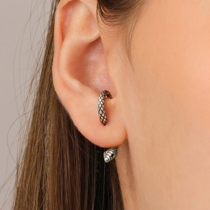 Dashingsoul Dark Retro Design Snake Earrings