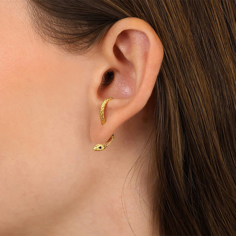Dashingsoul Dark Retro Design Snake Earrings