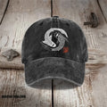 Carp Fish Contrast Japanese Lino Art Print Washed Cap