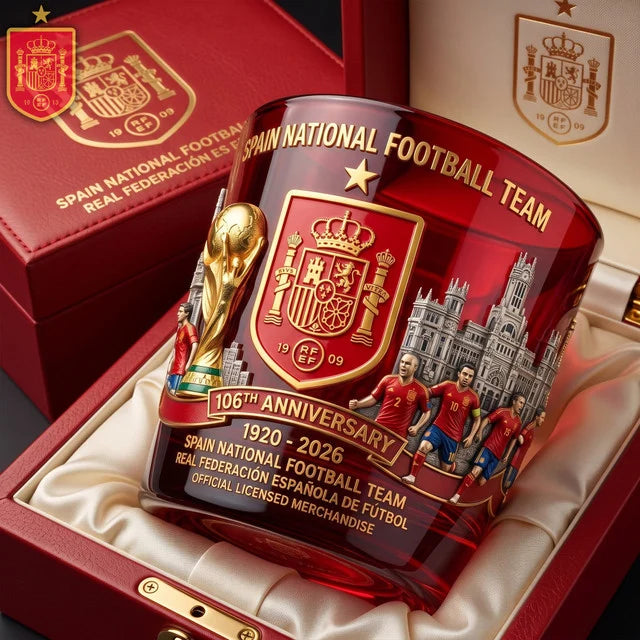 Spain National Football Team 106th Anniversary Whiskey Glass