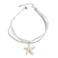 Dashingsoul Bohemian Rainbow Color Resin Pendant Starfish Multi-layered Necklace