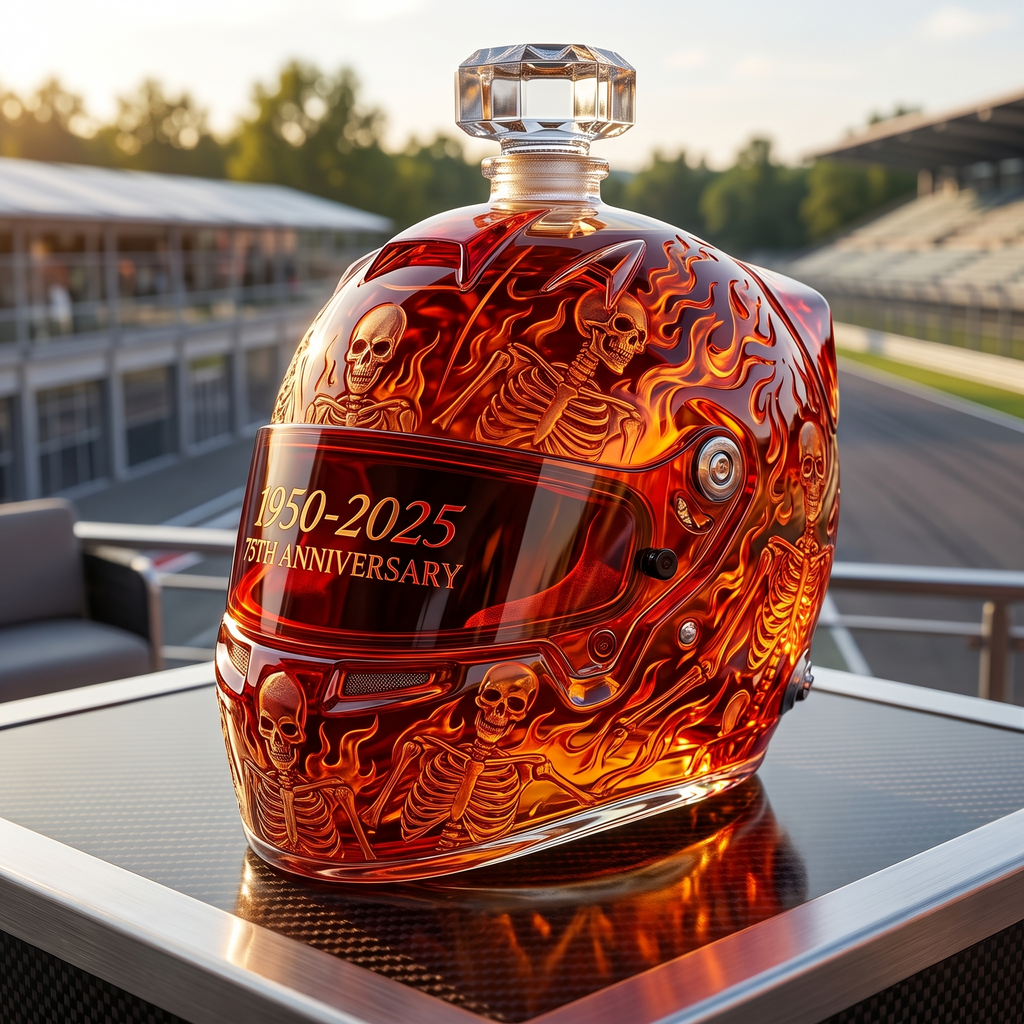 Classic Racing 1950–2025: 75th Anniversary Helmet-Shaped Whisky Bottle