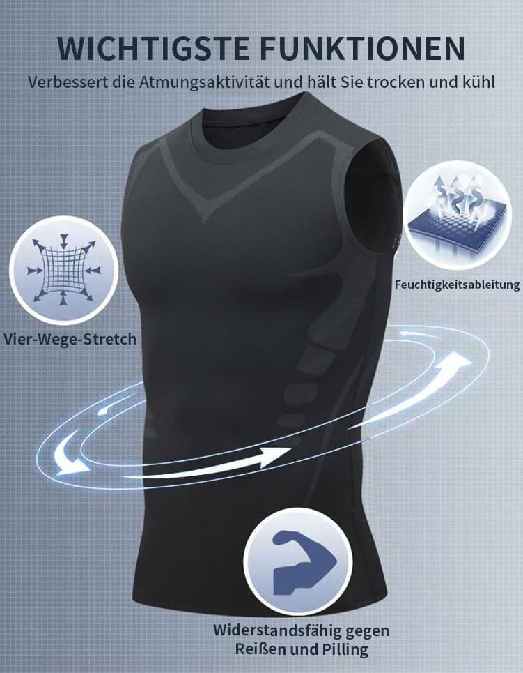 🔥💪 Ionic Shaping Vest – Compression & Cooling – Body Contouring & Sleeveless – Invisible Under Clothes 🕶️