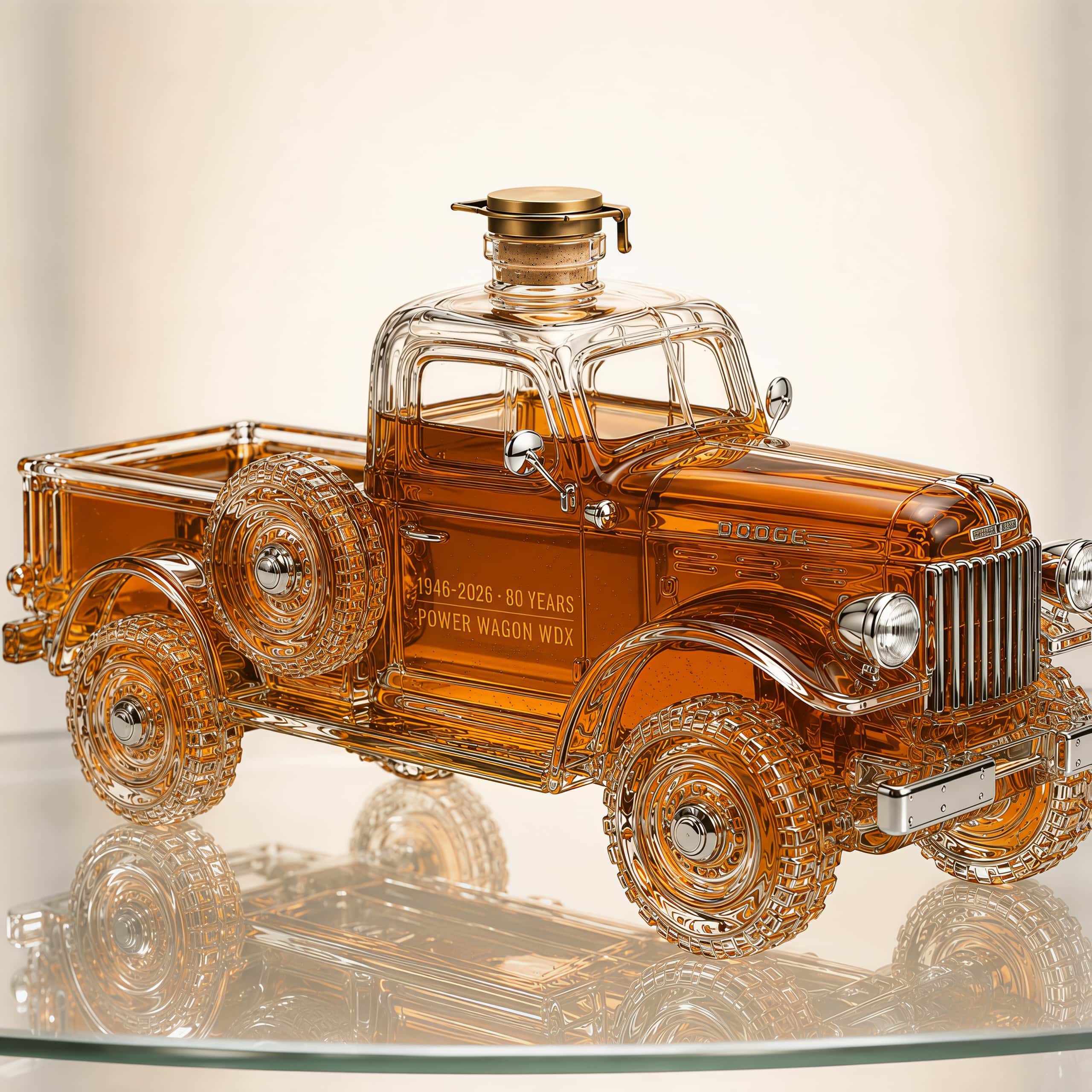 Dodge Power Wagon 80th Anniversary Whiskey Bottle