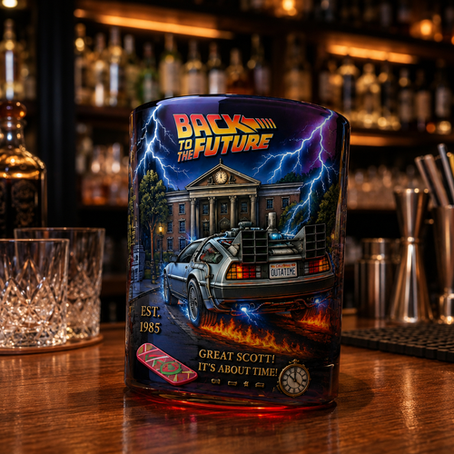 Back to the Future 40th Anniversary Whiskey Glass