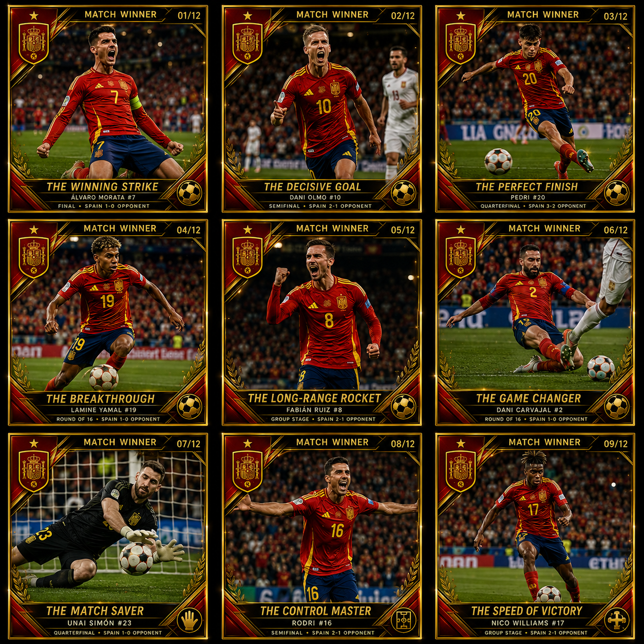Spain Champions Road to Glory Soccer Cards