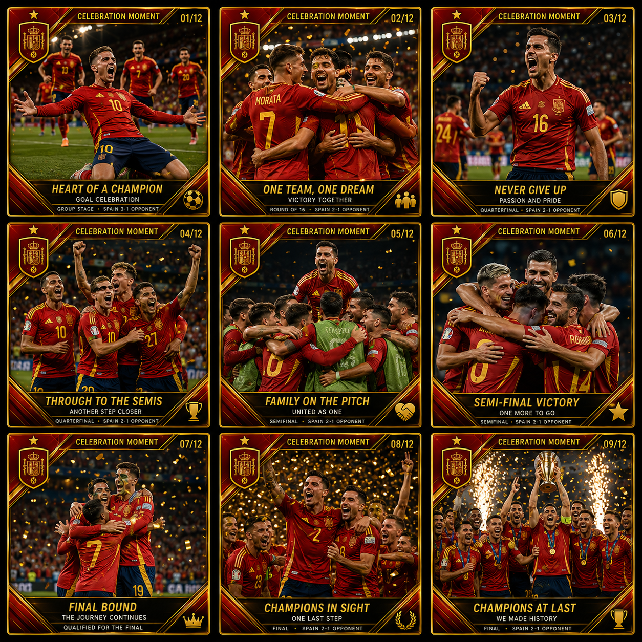 Spain Champions Road to Glory Soccer Cards