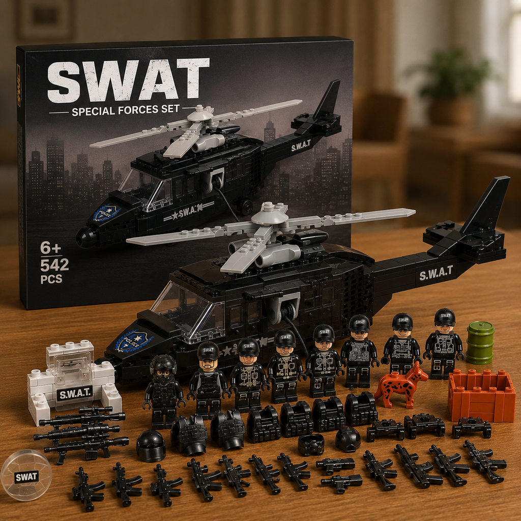 SWAT Helicopter Building Blocks Set