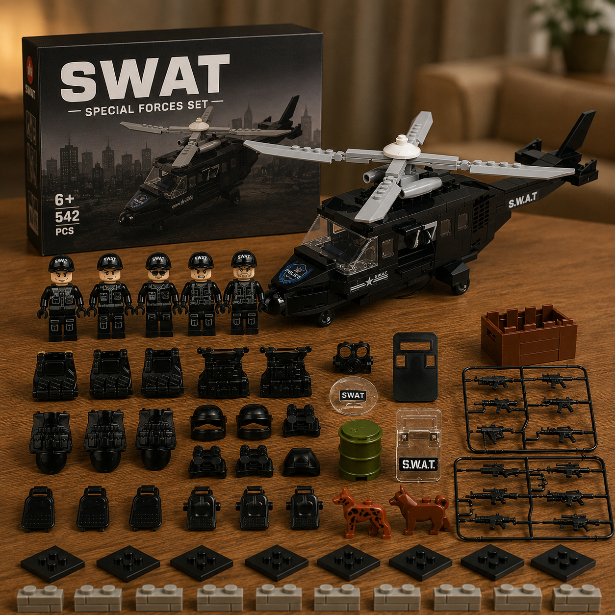 SWAT Helicopter Building Blocks Set