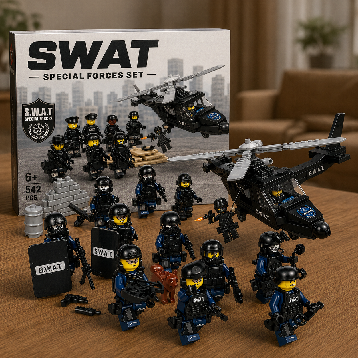SWAT Helicopter Building Blocks Set