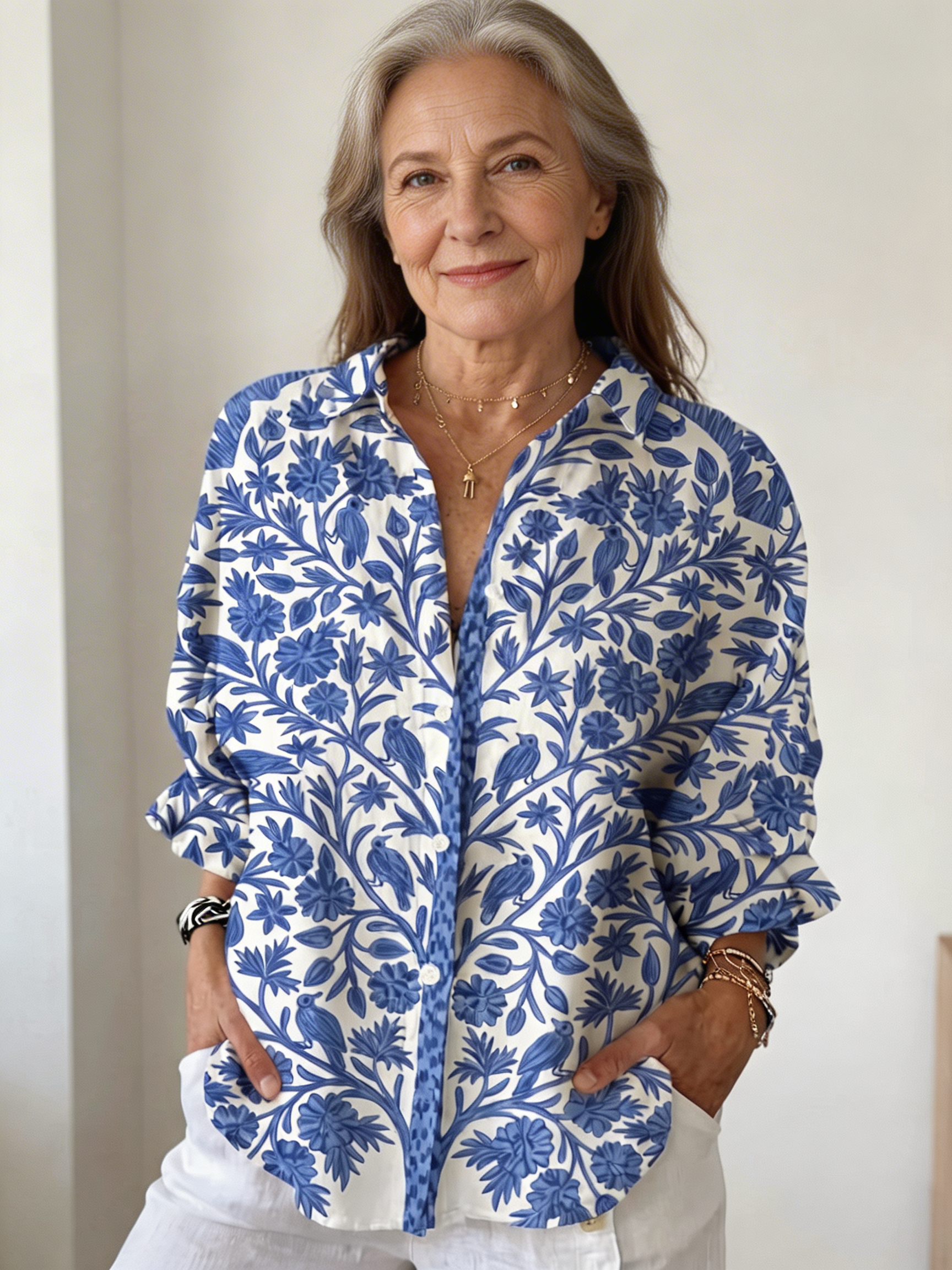Isabelle | Blue Garden Blouse