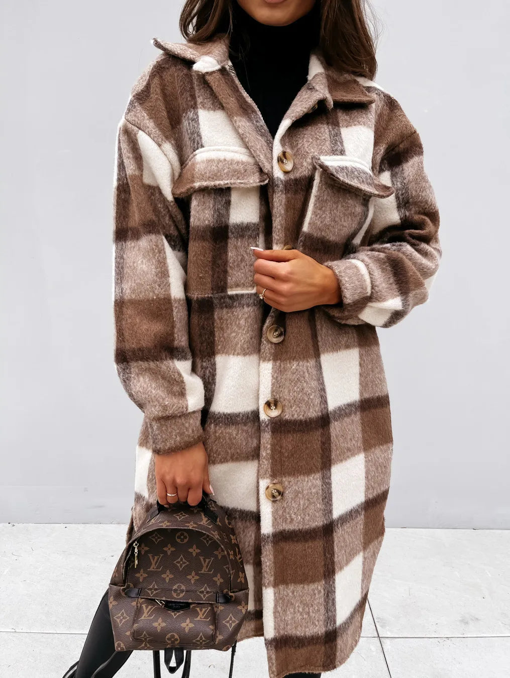 Elmwood Plaid Button Down Coat