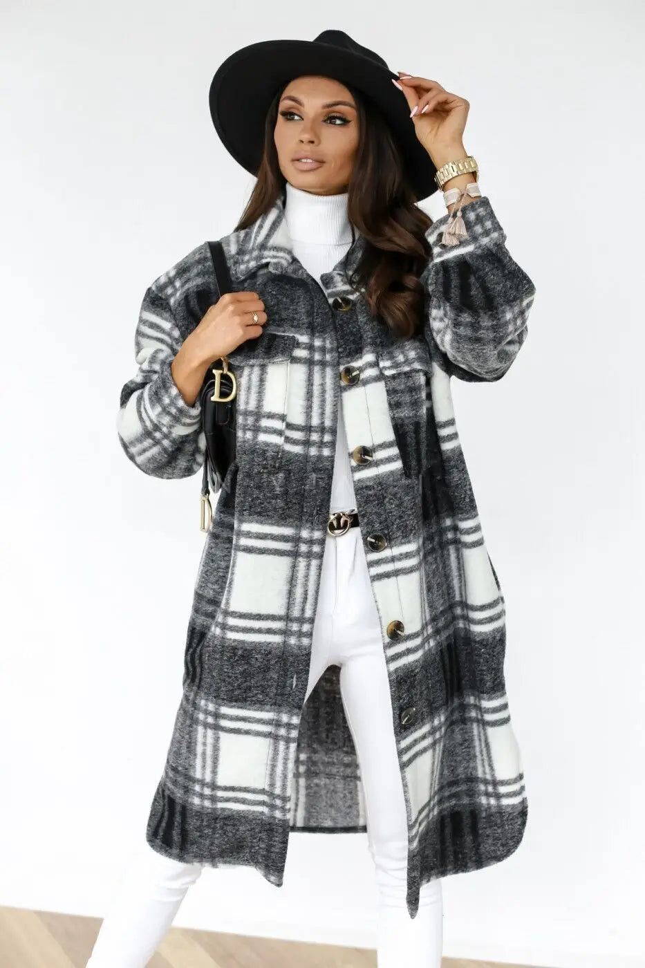 Elmwood Plaid Button Down Coat