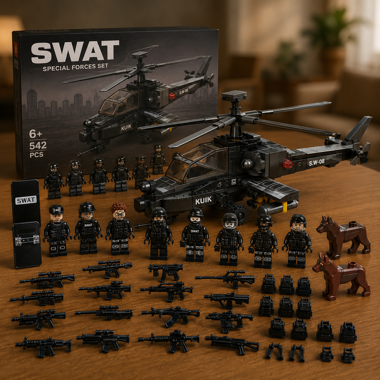 SWAT Helicopter Building Blocks Set