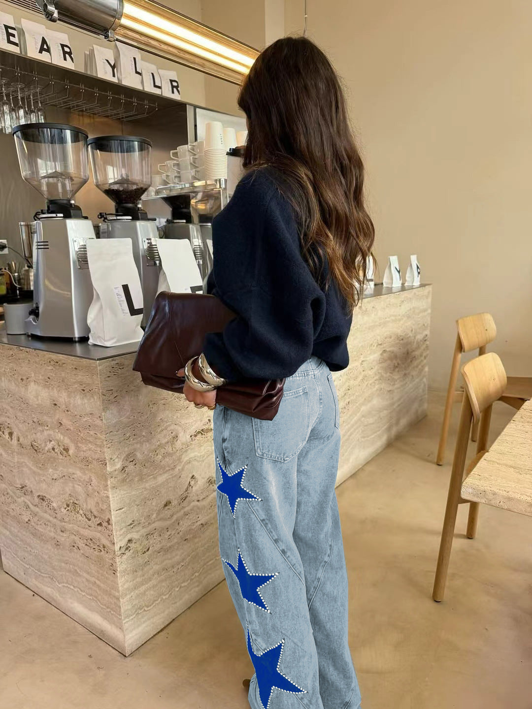 Vintage Star Patch Wide Leg Jeans