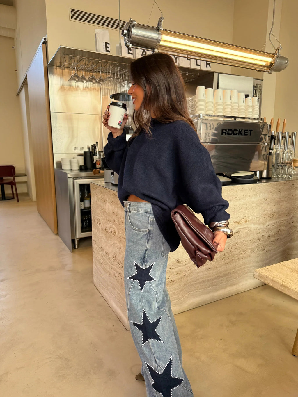 Vintage Star Patch Wide Leg Jeans