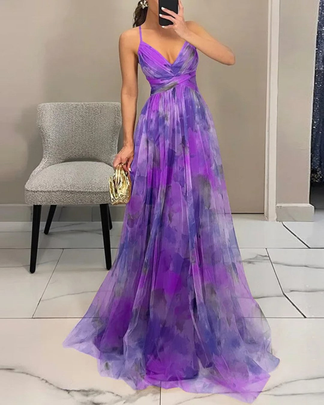 Isabella - Enchanting Floral Print Maxi Dress
