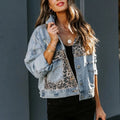 Leopard Edge Denim Jacket