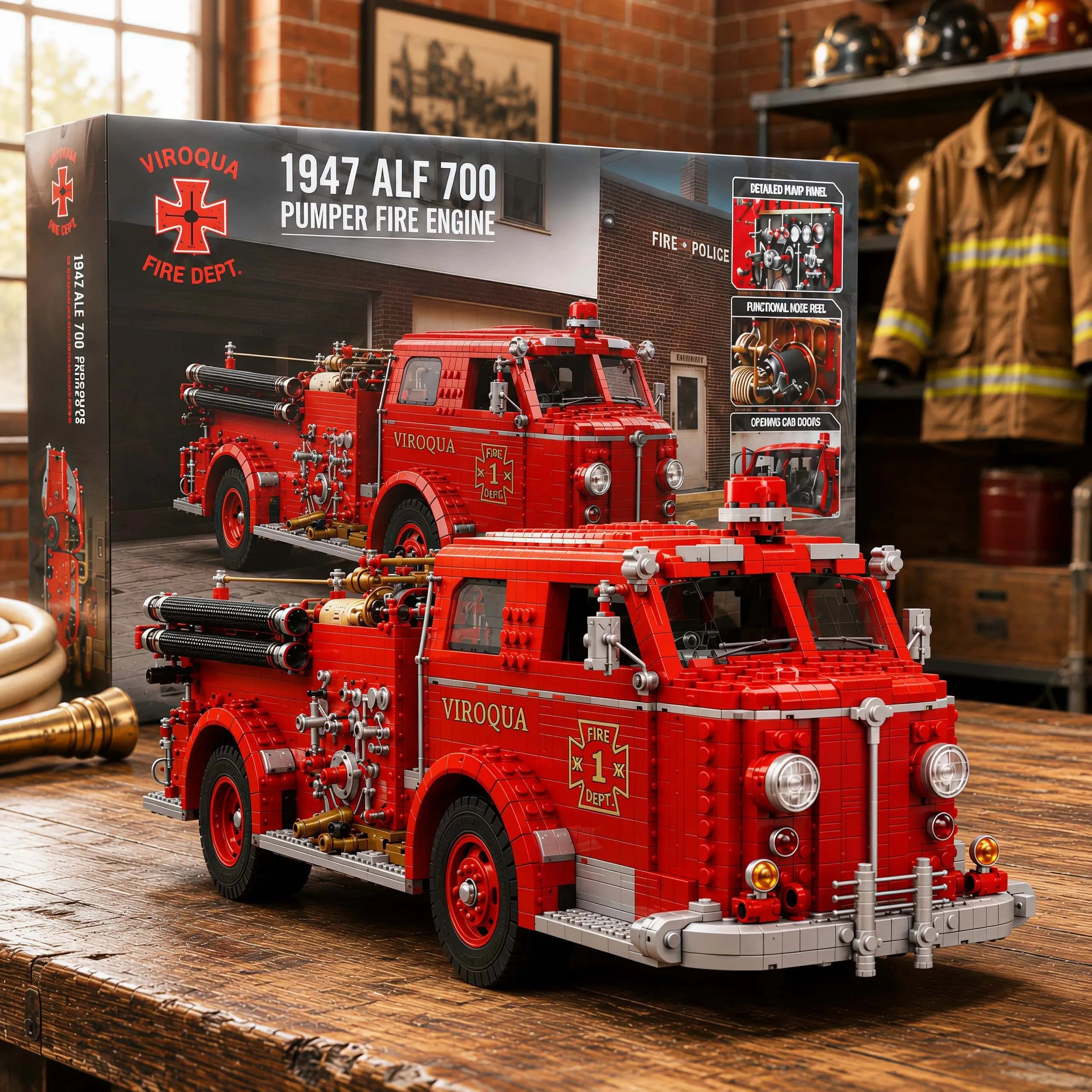 1947 ALF 700 Pumer Fire Engine Building Block Set