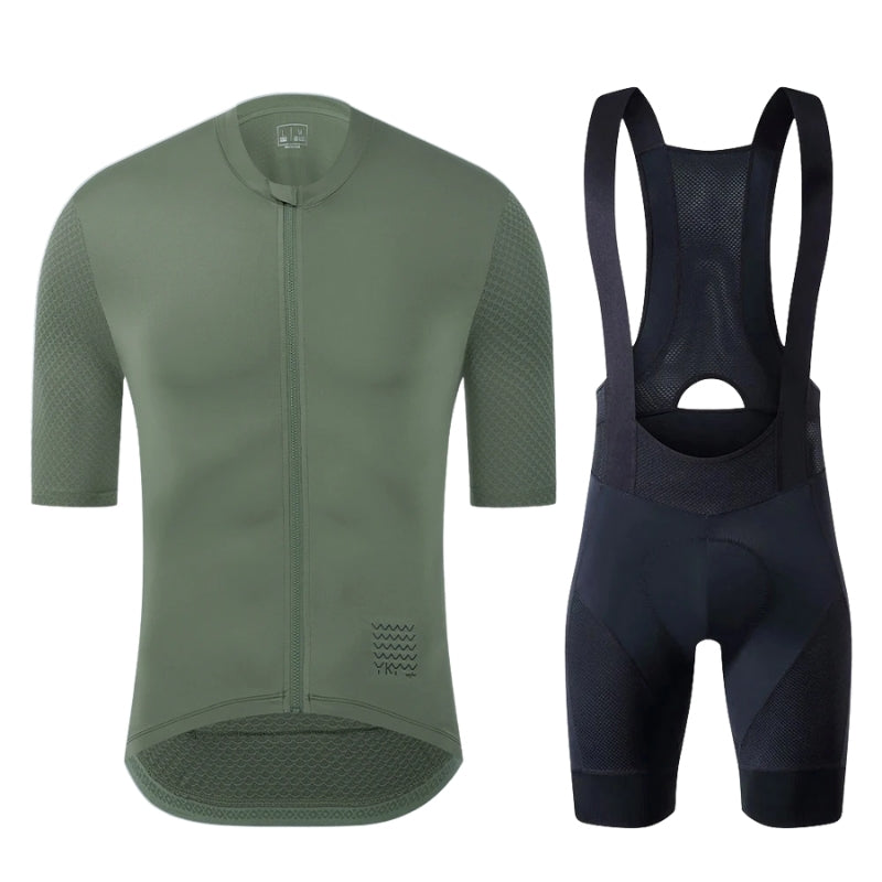 Cycling Clothing Set – Jersey and Bib Shorts with Breathable Padding
