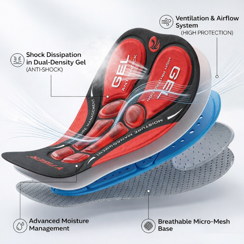 Cycling Underwear - 5D Gel Padding and Shockproof Comfort