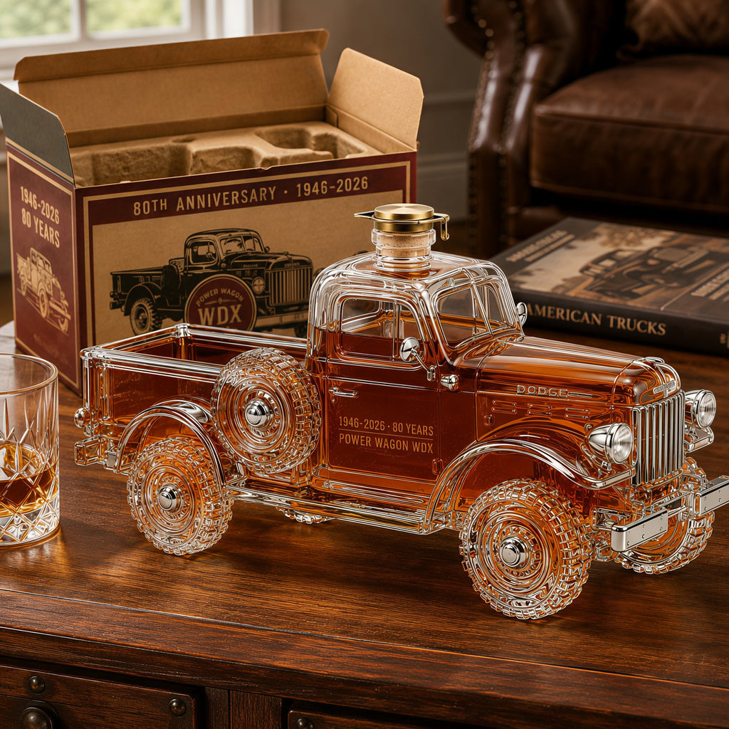 Dodge Power Wagon 80th Anniversary Whiskey Bottle