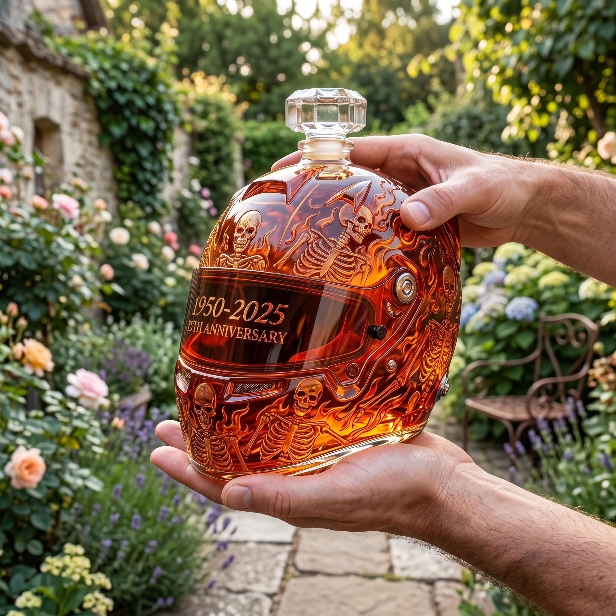 Classic Racing 1950–2025: 75th Anniversary Helmet-Shaped Whisky Bottle