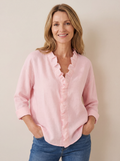 Indie | Blouse with Ruffles, V-Neck and Long Sleeves