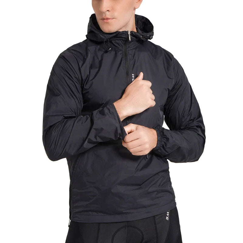 Water Resistant Cycling Jacket Hooded Windproof